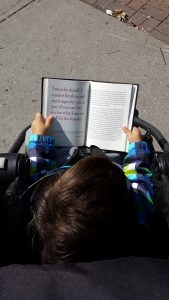 My son Zeno reading "Self-Reliance". Starting him young!